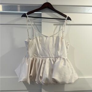 Elegant Cream Peplum Top wedding bride bachelorette cream S